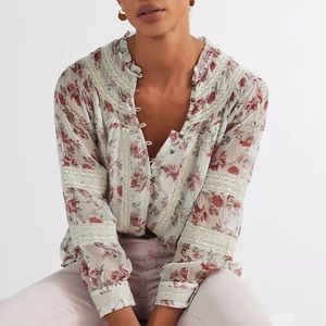NWT- Anthropologie floral lace blouse